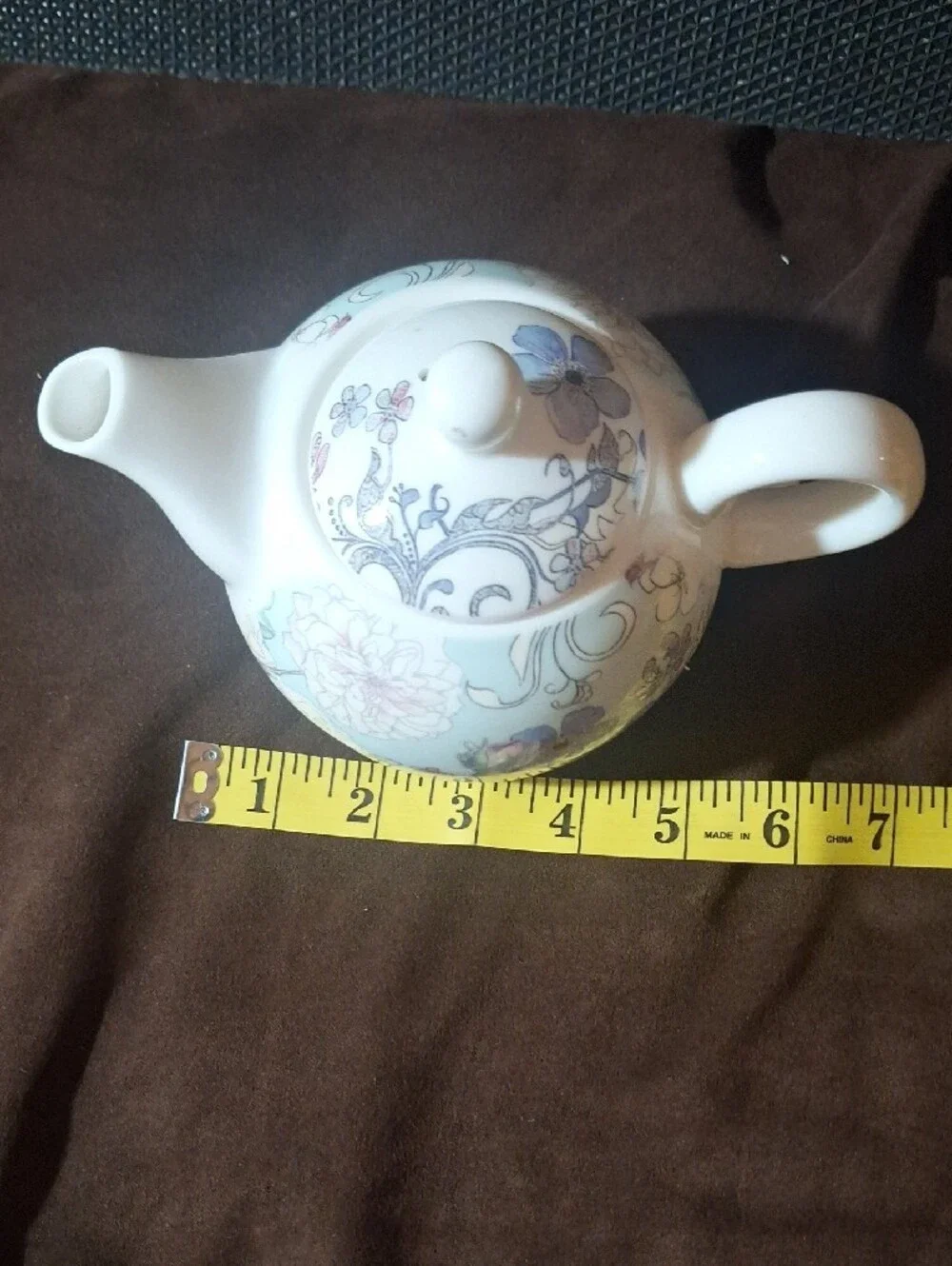 Floral Porcelain Tea for One Set in Light Blue and White